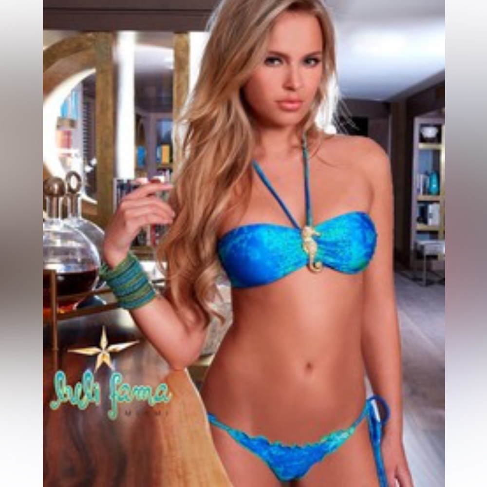 Luli fama bikini seahorse halter antojitos linda del Mar scrunch butt XS small
